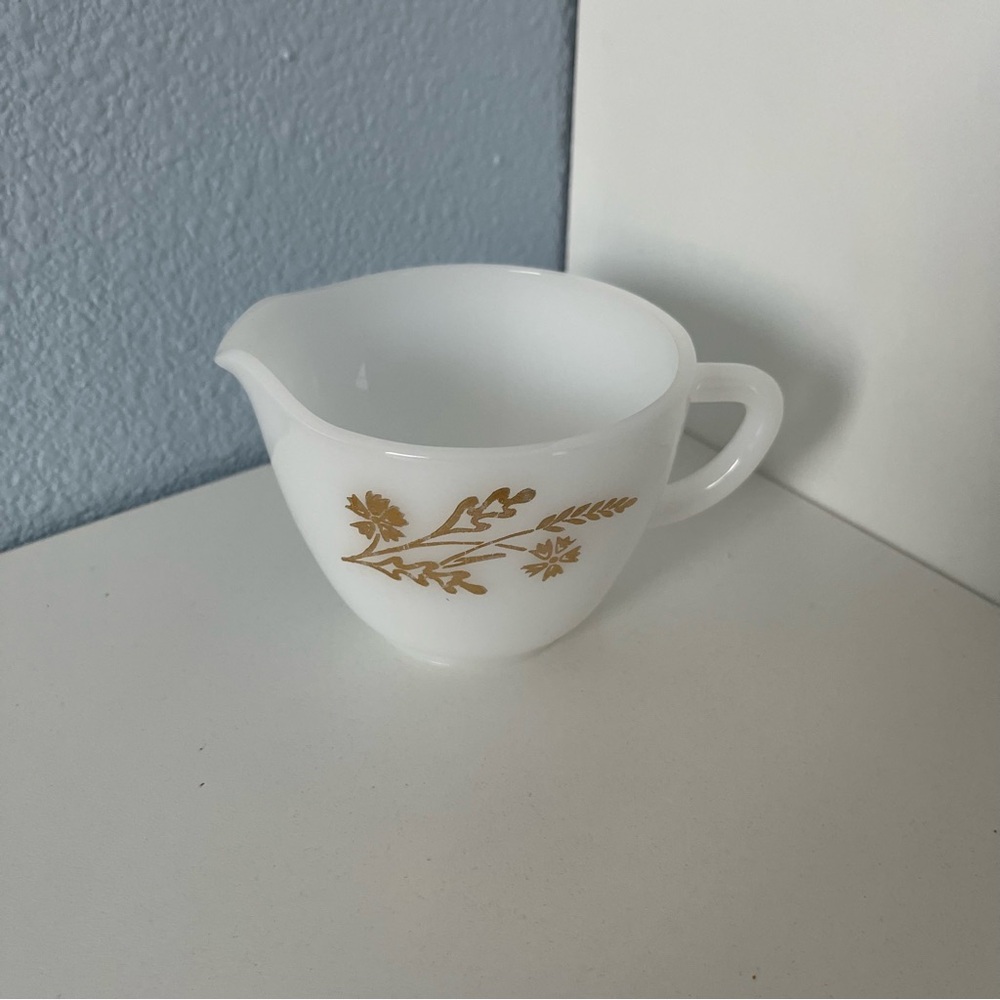 Vintage Federal Glass Meadow Gold Creamer
